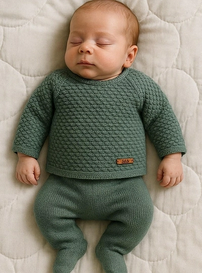 Conjunto en lana merino colección Musgo