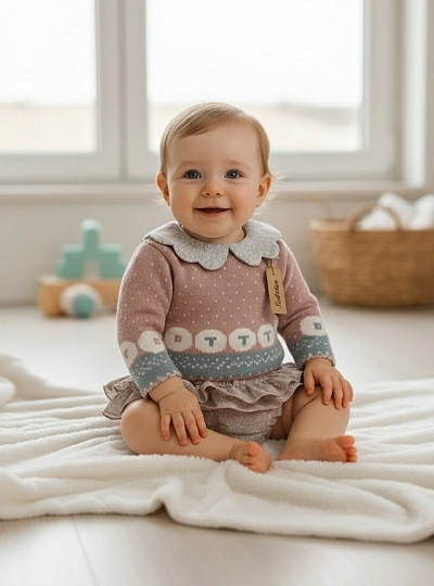 Conjunto jersey y braguita para niña colección Borreguito de Lolittos