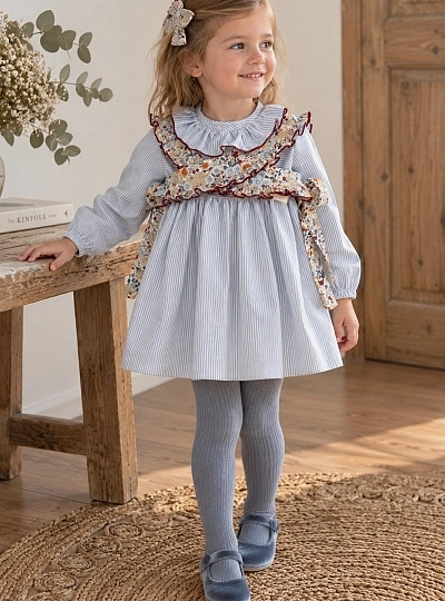 Conjunto Jesusito y Braga rayas y flores Colección Preppy Copo