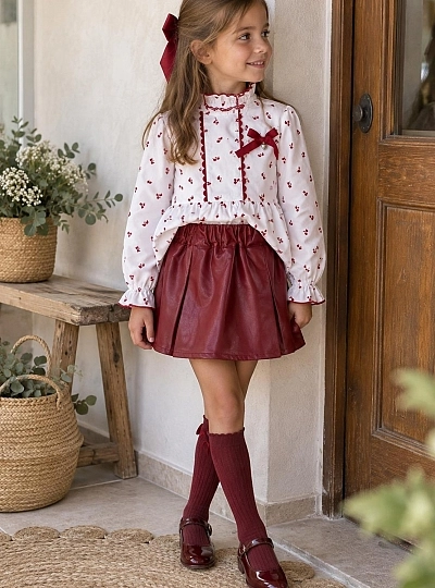 Conjunto niña blusa y falda-short Colección Alitas Mon Petit Bonbom Conjunto niña blusa y falda-short Colección Alitas Mon Petit Bonbom