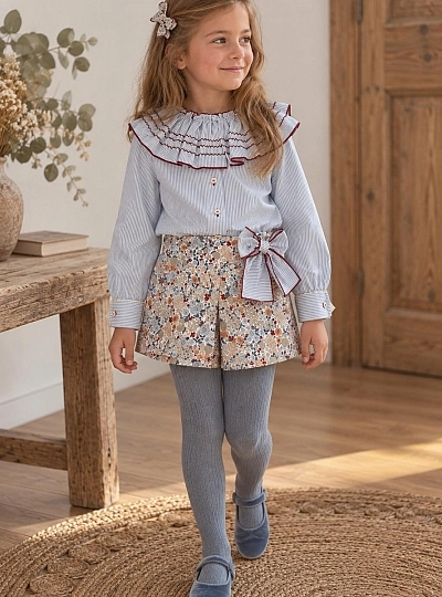 Conjunto niña Blusa y Short Colección Preppy Copo