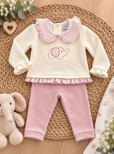 Conjunto Niña Colección Arroyo Rosa con Elefante Conjunto Niña Colección Arroyo Rosa con Elefante