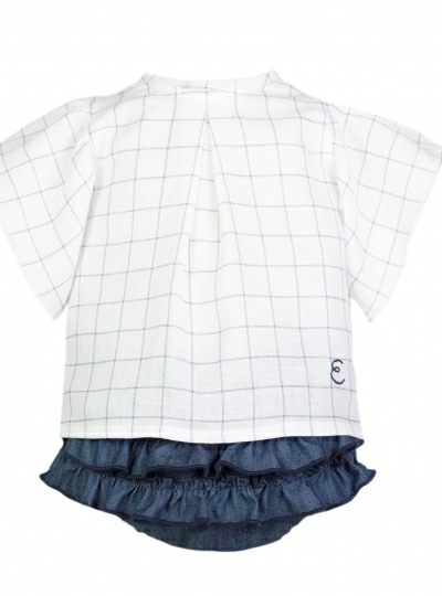 Conjunto para niña blusa y bombacho Jeans. Eve children. P-Verano