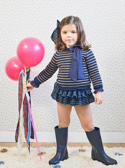 Conjunto para niña de tres piezas colección La Marine de La Martinica Conjunto para niña de tres piezas colección La Marine de La Martinica