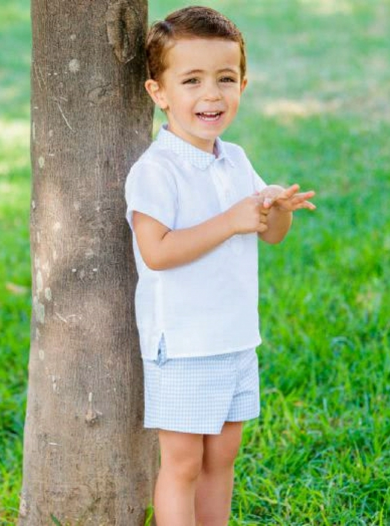 Conjunto para niño blusa y pantalón Arlequín. P-V