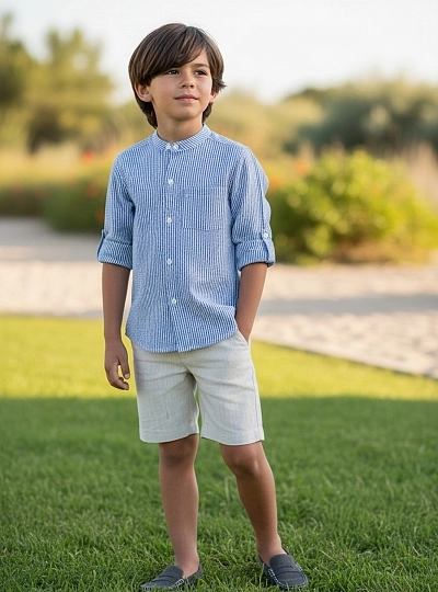 Conjunto para niño de camisa y pantalón Colección Marmolina Conjunto para niño de camisa y pantalón Colección Marmolina