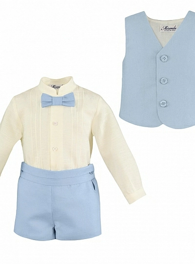 Conjunto para niño de ceremonia en dos colores. 3 piezas