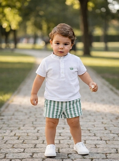 Conjunto para niño polo y pantalón rayas