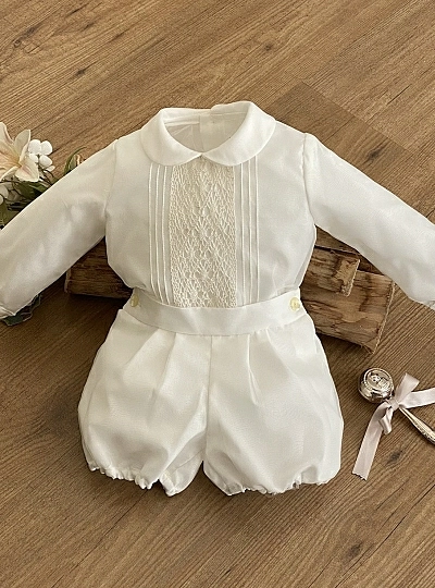 Conjunto para niño. Camisa y Bombacho de Organza