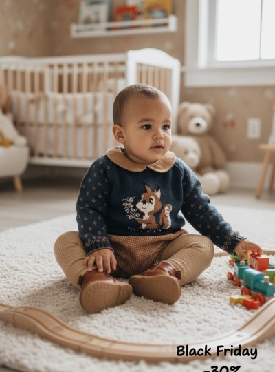 Conjunto para niño. Jersey y bombachito Colección Ardilla de Lolittos Conjunto para niño. Jersey y bombachito Colección Ardilla de Lolittos