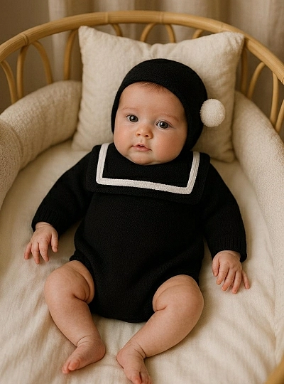 Conjunto unisex pelele y capota en dos colores