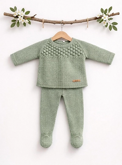 Conjunto unisex verde seco. Algodón Orgánico Conjunto unisex verde seco. Algodón Orgánico