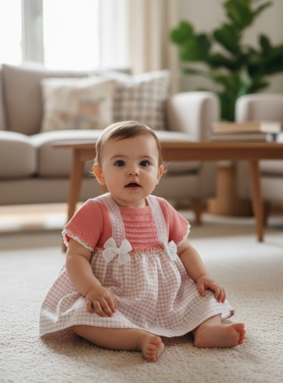 Conjunto Vestido y braga color mandarina