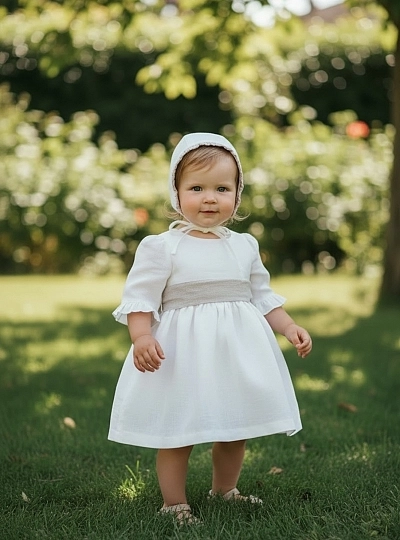 Conjunto vestido y capota en tres colores colección Aura