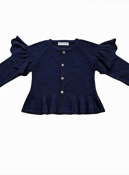 Girl's jacket in three colors. Ruffles on the shoulder