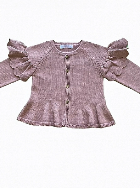 Girl's jacket in three colors. Ruffles on the shoulder
