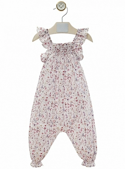Girl's jumpsuit with flower print Peces collection