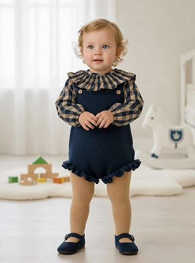 Girl's outfit with blouse and romper | Cherry Collection Girl's outfit with blouse and romper | Cherry Collection