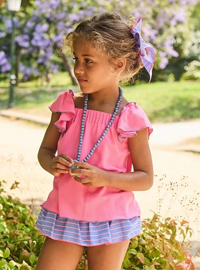 Girls' Polo Shirt and Skirt Set from the Pink Panther Collection