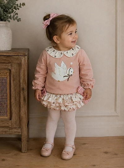 Girls' Set: Sweatshirt and Ruffled Panties by Pio Pio Girls' Set: Sweatshirt and Ruffled Panties by Pio Pio