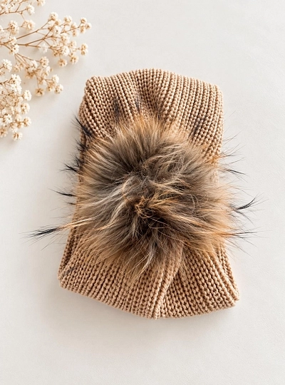 Gorro Bufanda Infantil 2 en 1 de Punto con Pompón Desmontable Gorro Bufanda Infantil 2 en 1 de Punto con Pompón Desmontable