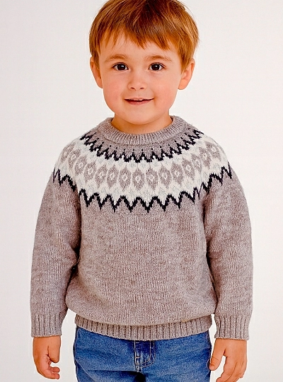 Jersey en punto jacquard dos colores modelo Sherwood