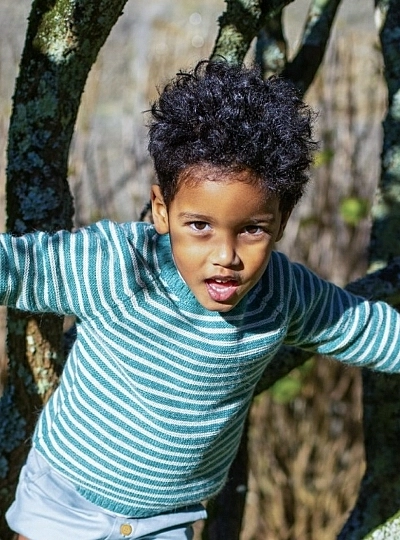 Jersey para niño en rayas colección Blau y rosa de La Martinica