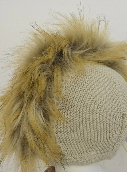 Knitted hood with hair. Several sizes. O-Winter