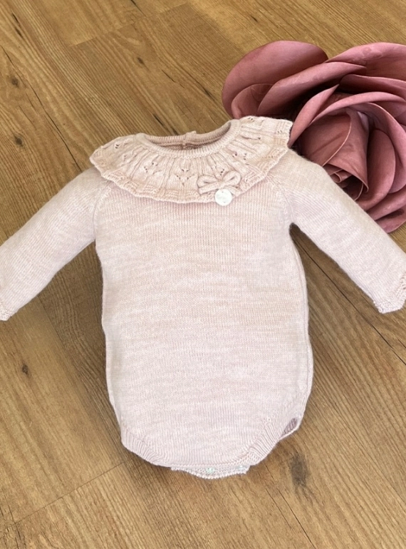 Knitted romper for girl Fleur collection
