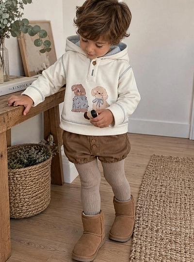 La Martinica Snoopy Collection Boys' Sweatshirt and Bloomer Set La Martinica Snoopy Collection Boys' Sweatshirt and Bloomer Set