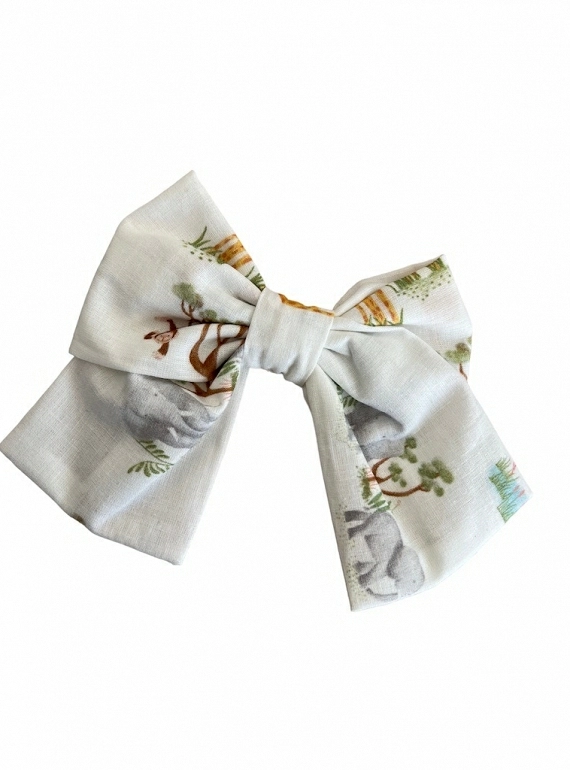Large bow with clip safari collection from Mon Petit Bonbon