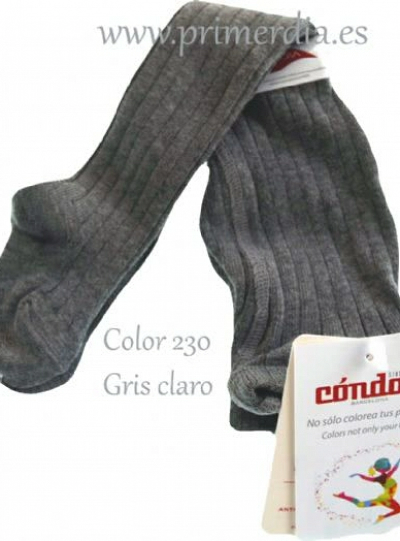 Leotardos Marca Condor. Canale finito. Color 230 gris claro