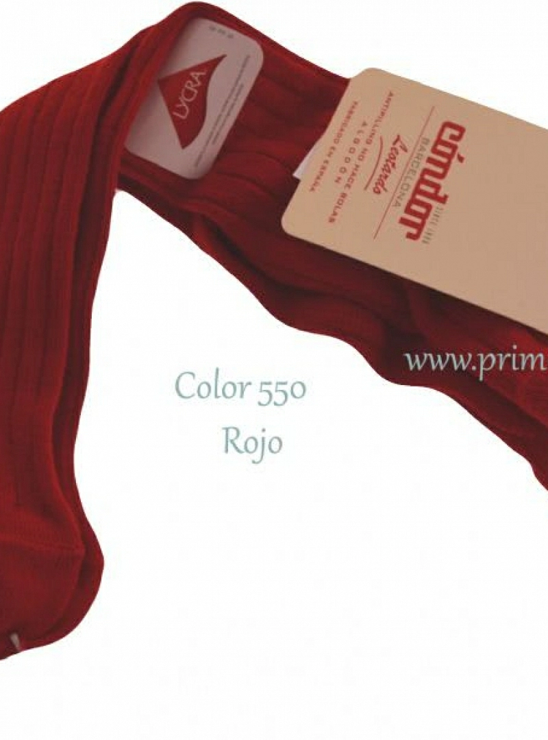 Leotardos Marca Condor. Canale finito. Color 550 Rojo