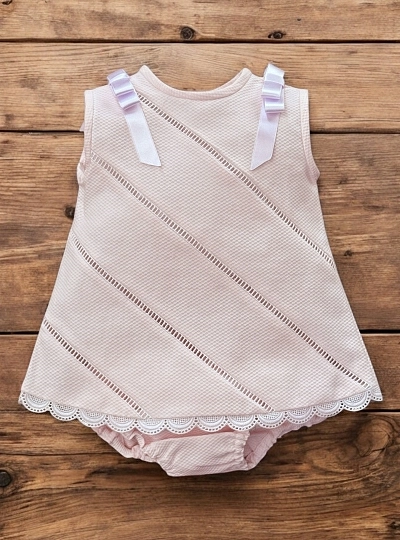 Little dress with pink and white panties. Little dress with pink and white panties.