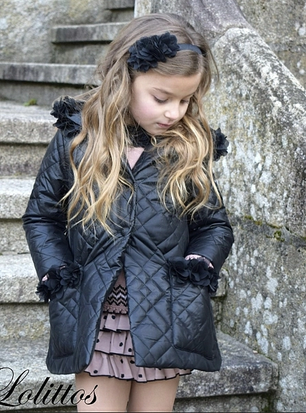 Lolittos Racoon collection padded black coat