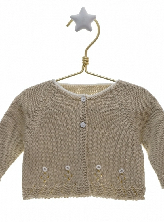 Long camel knit jacket. Unisex