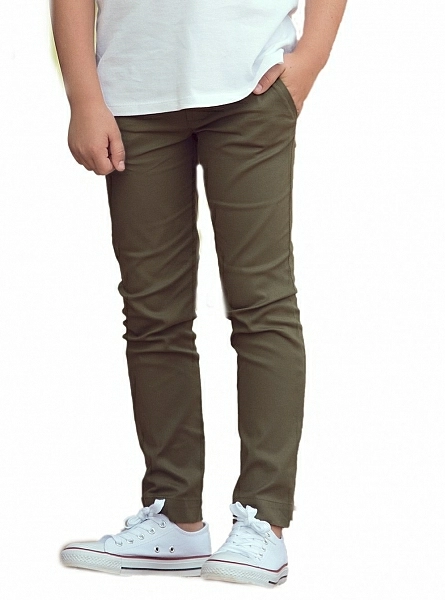 Military green canvas trousers. Very original.
