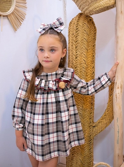 Mon Petit Bonbon Tartan Baby Girl Set: Christening Gown and Panties Mon Petit Bonbon Tartan Baby Girl Set: Christening Gown and Panties