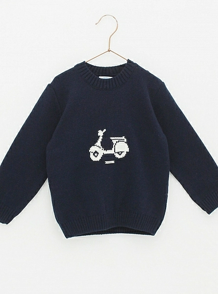 Navy knit sweater Foque brand. O-Winter