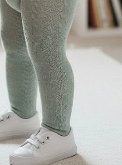 Openwork tights in Bruma pearl knit (495)