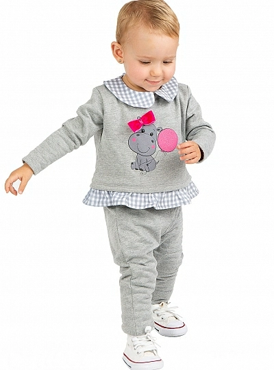 Outfit for girl with a funny Hippopotamus