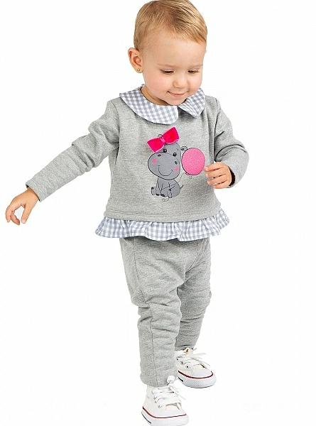 Outfit for girl with a funny Hippopotamus