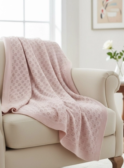 Pale pink summer knit shawl Pale pink summer knit shawl