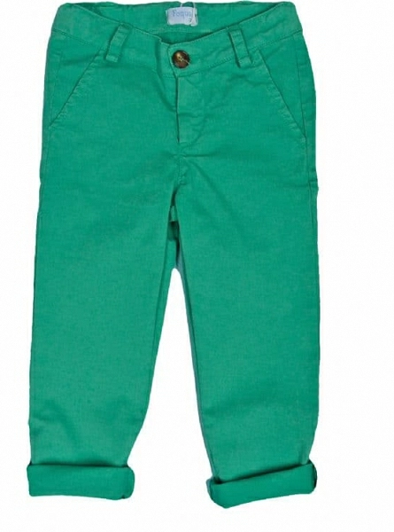 Pantalon básico de loneta verde marca Foque. P-V