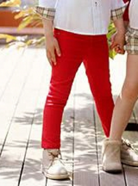 Pantalon de Foque color Rojo, Loneta con cuero. O-invi
