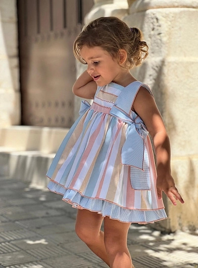 Pastel collection baby dress and bloomers set Pastel collection baby dress and bloomers set