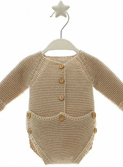 Pelele de punto unisex con botones de madera