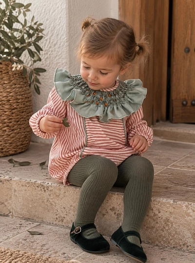 Pelele unisex de rayas Colección Mango