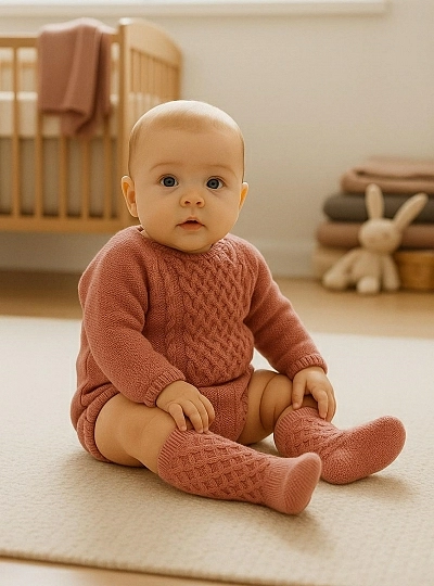 Pelele unisex en lana merino colección nido de sueños