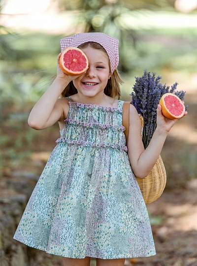 Pink and green printed dress Laguna Collection